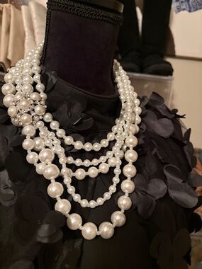 Elegant Multi-Strand White Pearl Necklace for Women